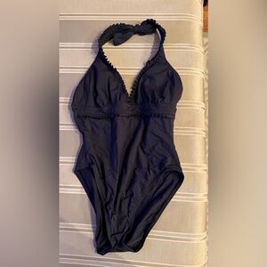 Anne Cole Black Ruffle One Piece Swimsuit